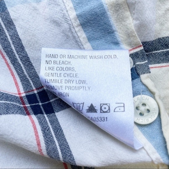 Woolrich Shirt Men's Size Small Yellow Plaid Short Sleeve Button Front Casual - Picture 8 of 9